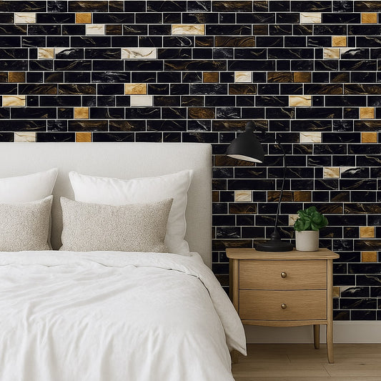 Pack of 24 Pcs Colorful Self Adhesive Mosaic Tile Stickers – 7.5 x 4.5 Inch Waterproof Kitchen & Wall Décor Easy Peel & Stick