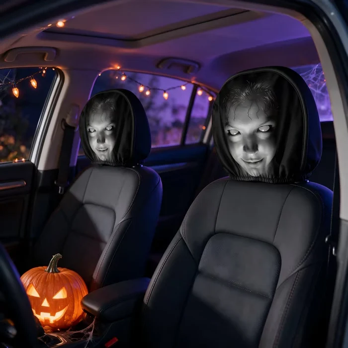 Horror Scary Face Car Headrest Covers