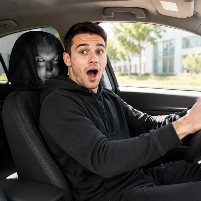 Horror Scary Face Car Headrest Covers