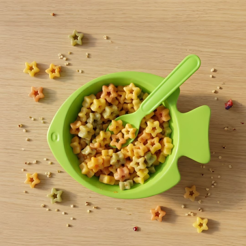 3-Piece Kids Feeding Bowl Set with 1 Spoons & 1 Fork