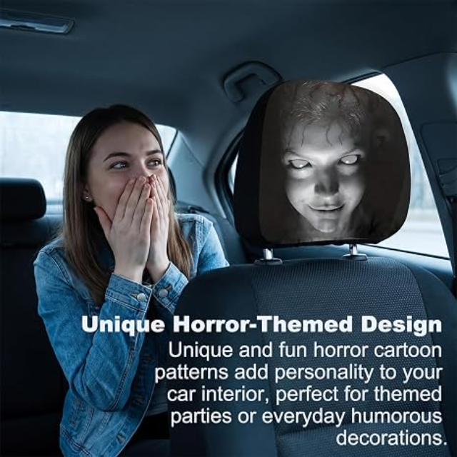 Horror Scary Face Car Headrest Covers