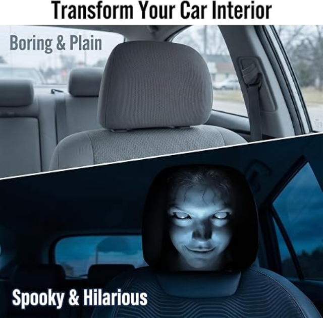 Horror Scary Face Car Headrest Covers