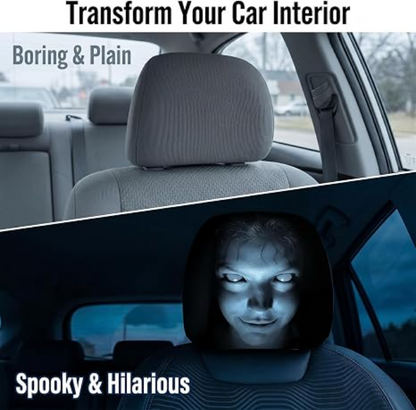 Horror Scary Face Car Headrest Covers