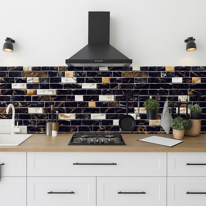 Pack of 24 Pcs Colorful Self Adhesive Mosaic Tile Stickers – 7.5 x 4.5 Inch  Waterproof Kitchen & Wall Décor  Easy Peel & Stick