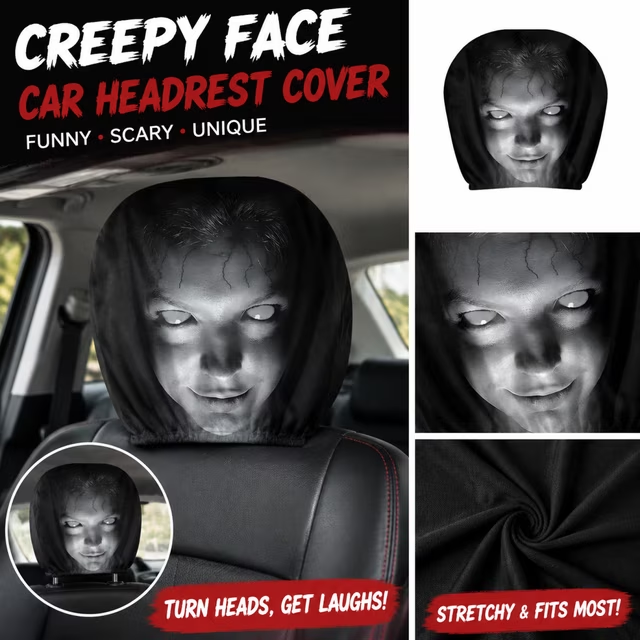 Horror Scary Face Car Headrest Covers