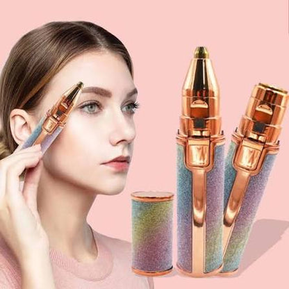2-in-1 USB Rechargeable Eyebrow & Facial Hair Trimmer for Women