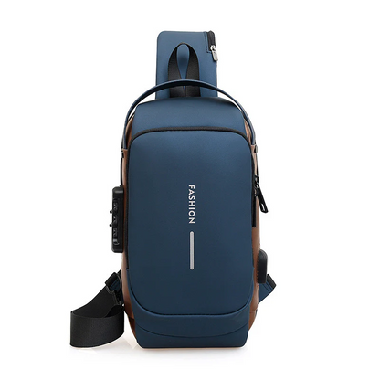 Anti-theft Crossbody Bag - USB Charging, Stylish Print & Zip Closure 4109