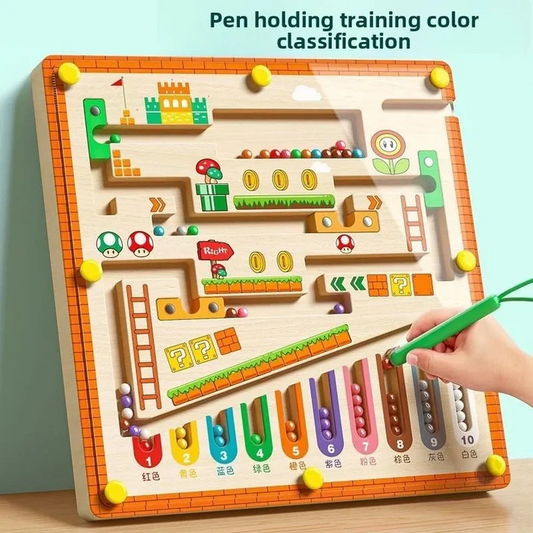 Children's Magnetic Maze Beads Focus Training, Writing and Logical Thinking Early Education Educational Toys for 3-Year-Olds, Suitable for Boys and Girls Toy Gifts