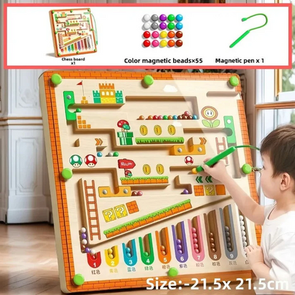 Children's Magnetic Maze Beads Focus Training, Writing and Logical Thinking Early Education Educational Toys for 3-Year-Olds, Suitable for Boys and Girls Toy Gifts